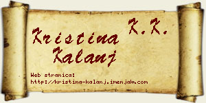 Kristina Kalanj vizit kartica